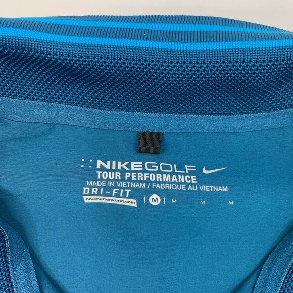 Nike Golf Pullover Men Medium Lagoon Half Zip DriFit Tour Performance Sweatshirt - Picture 6 of 15